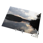 Lake Reflection Jigsaw Puzzle with Tin — Scenic Sunset Puzzle for Nature Lovers