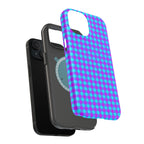 Phone Case — Blue & Purple Gingham Magnetic Impact-Resistant Case