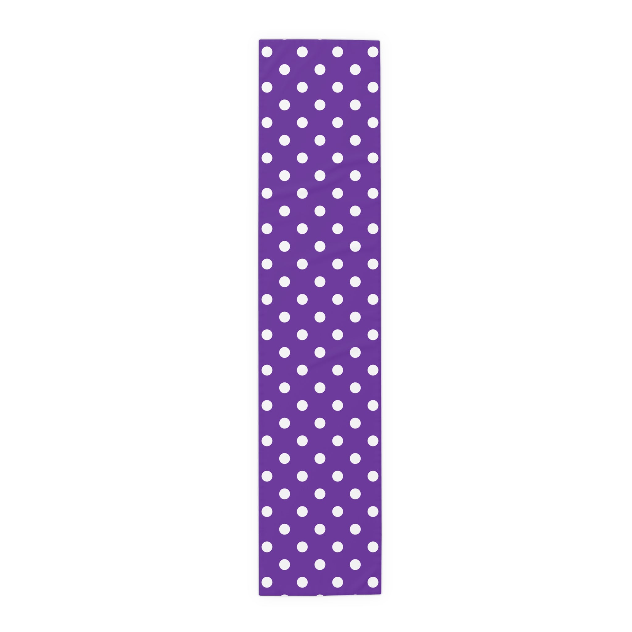 Purple White Polka Dot Table Runner — Cotton-Poly Decorative Accent for Dining, Parties & Easter