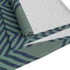 Geometric Diamond Table Runner — Modern Teal Cotton-Poly Accent