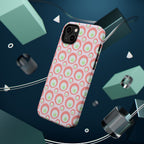 Pink Retro Circles Magnetic Impact-Resistant Phone Case