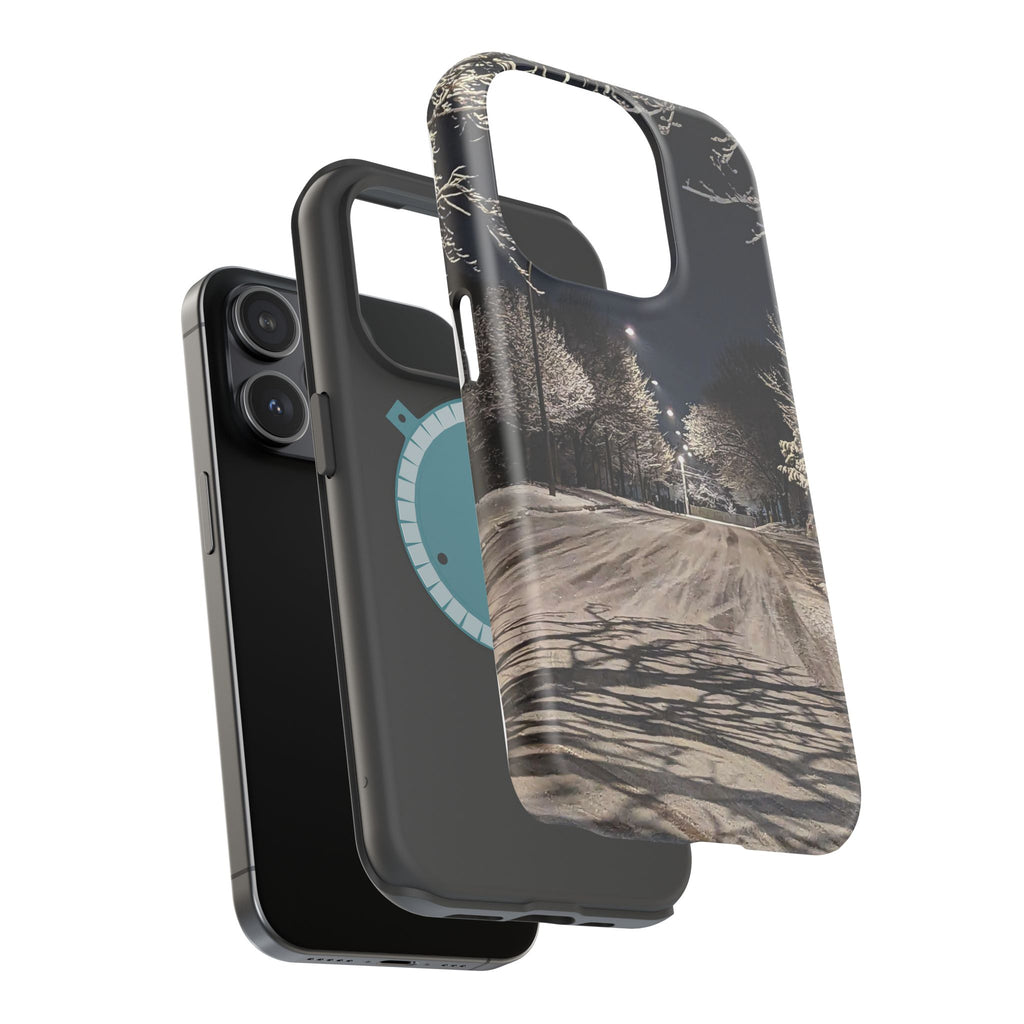 Winter Night Snow Road Magnetic Impact-Resistant Phone Case