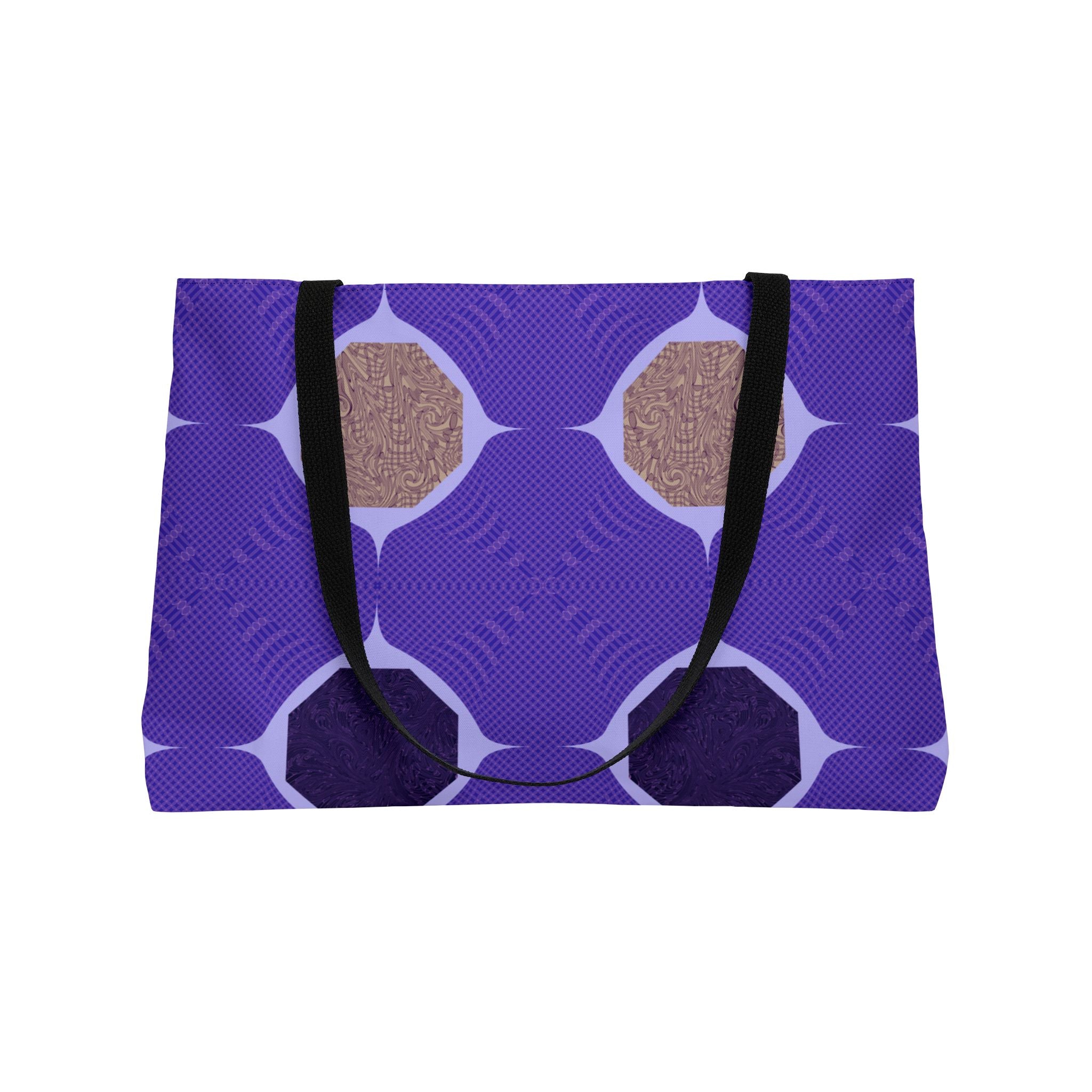 Weekender Tote Bag – Geometric Violet Pattern Travel Tote
