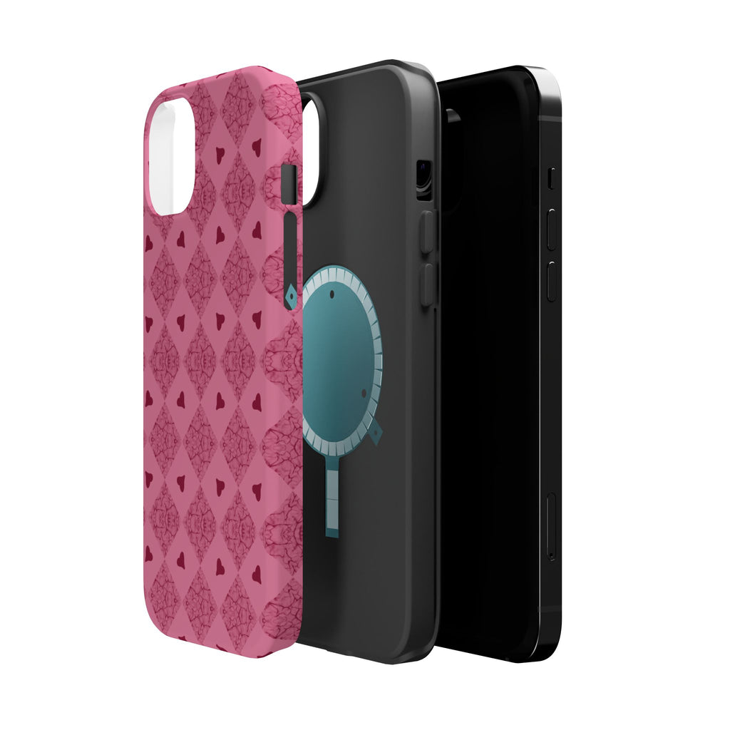 Pink Vintage Hearts Magnetic Impact-Resistant Phone Case