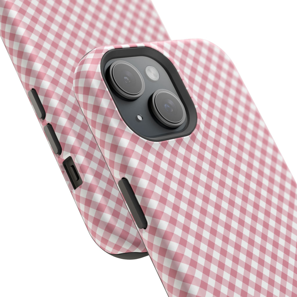 Pink Gingham Magnetic Impact-Resistant Phone Case