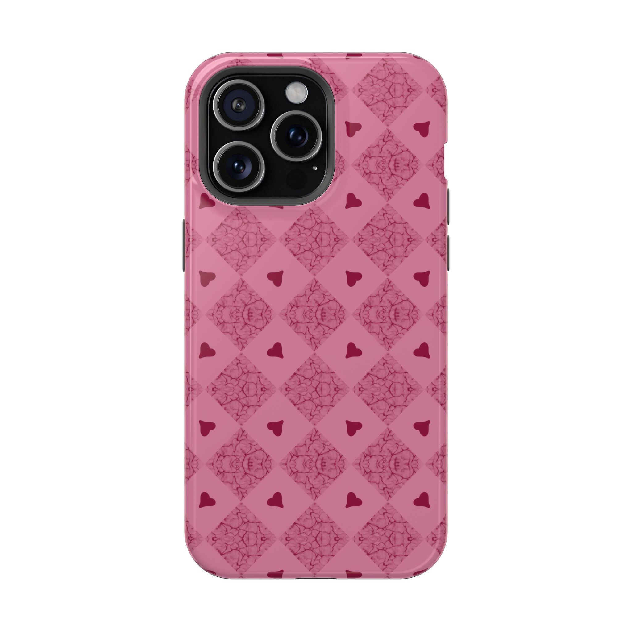 Pink Vintage Hearts Magnetic Impact-Resistant Phone Case
