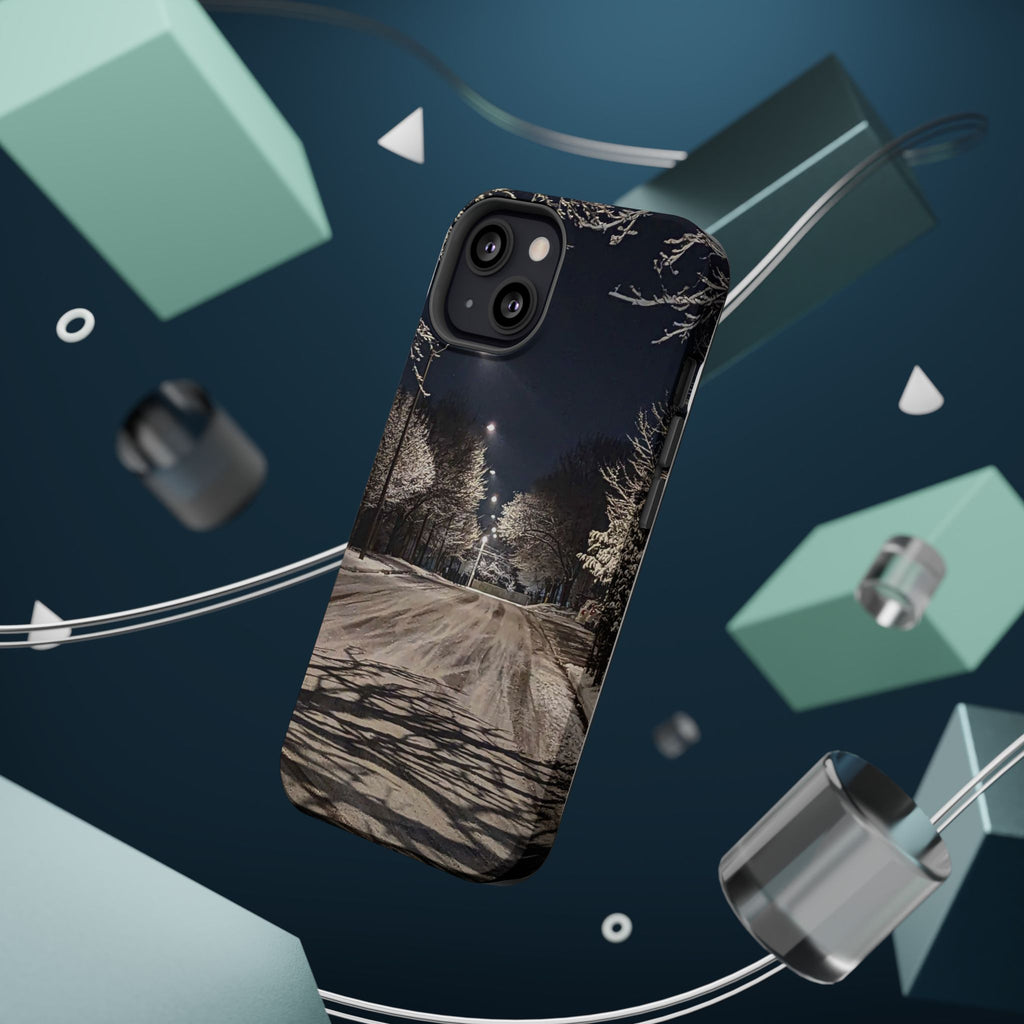 Winter Night Snow Road Magnetic Impact-Resistant Phone Case
