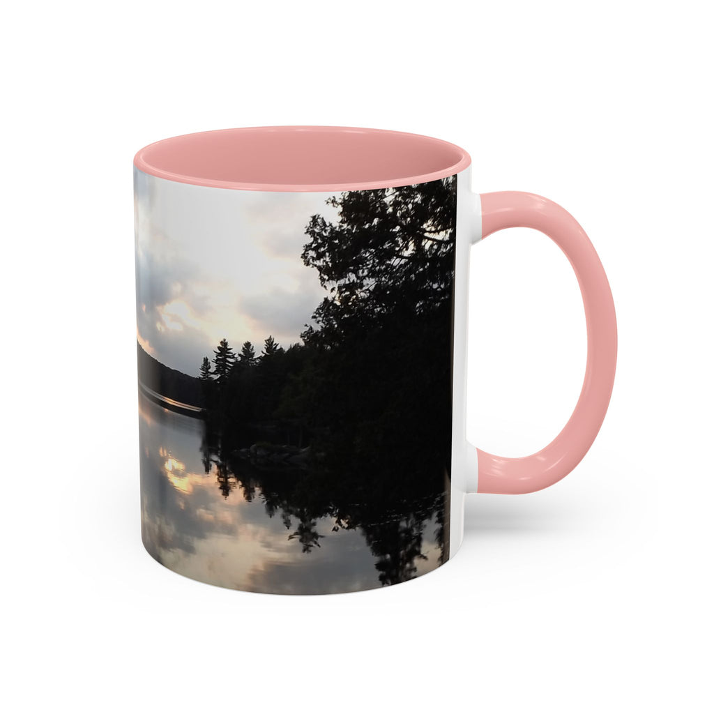 Lake Sunset Accent Coffee Mug — Scenic Reflection Photography 11/15oz