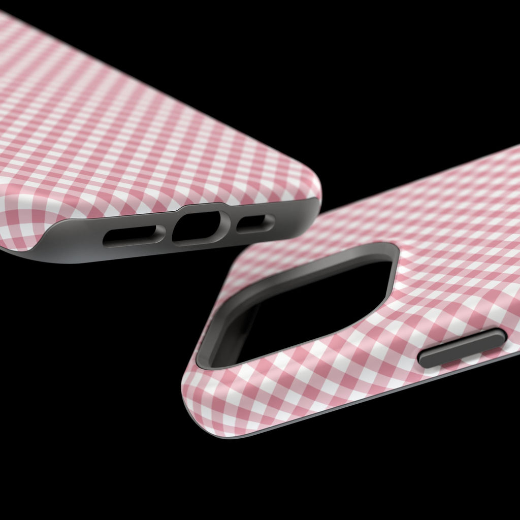 Pink Gingham Magnetic Impact-Resistant Phone Case
