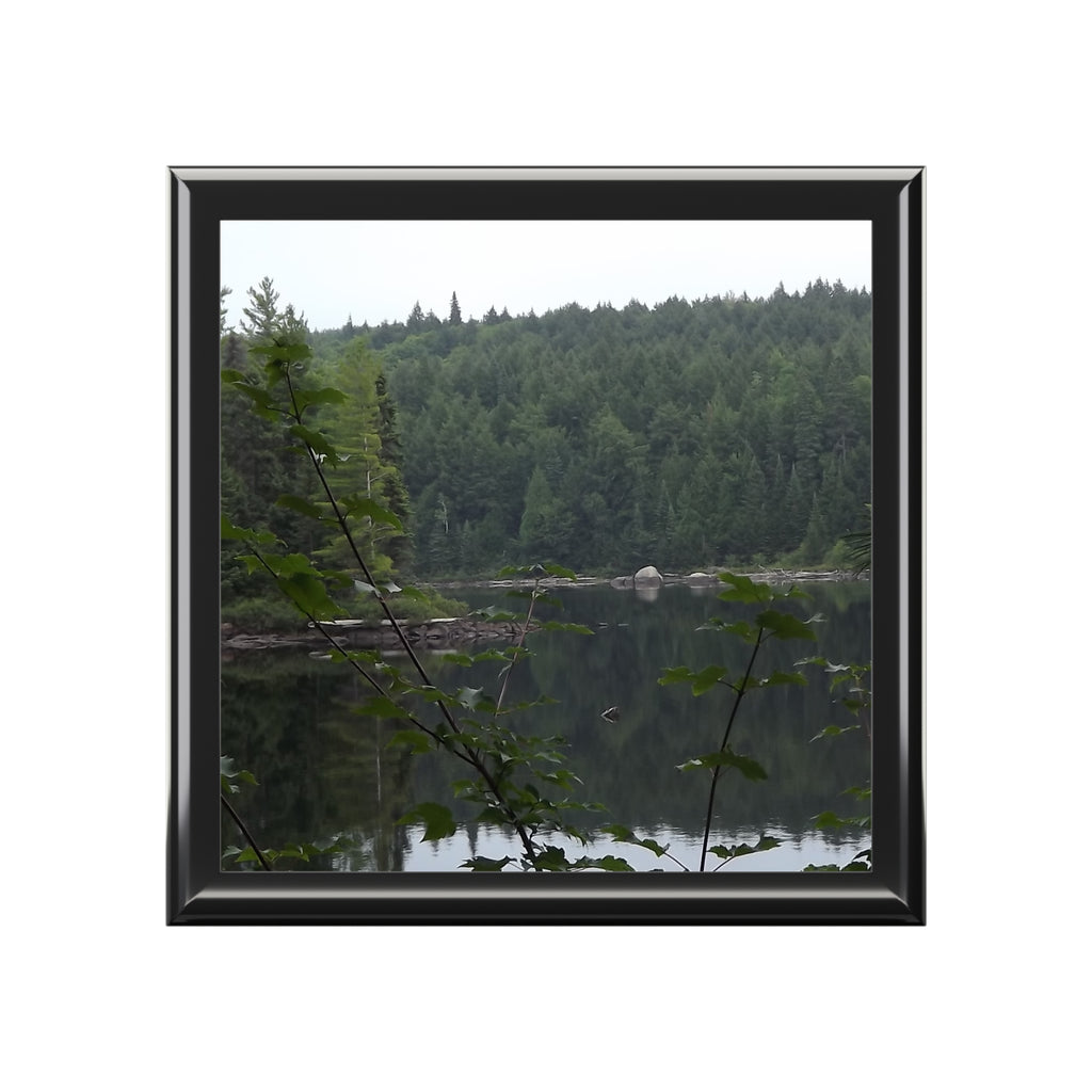 Scenic Forest Lake Jewelry Box — Personalized Nature Photo Keepsake