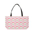 Pink Retro Circle Weekender Tote Bag — Vintage-Inspired Summer Beach Bag