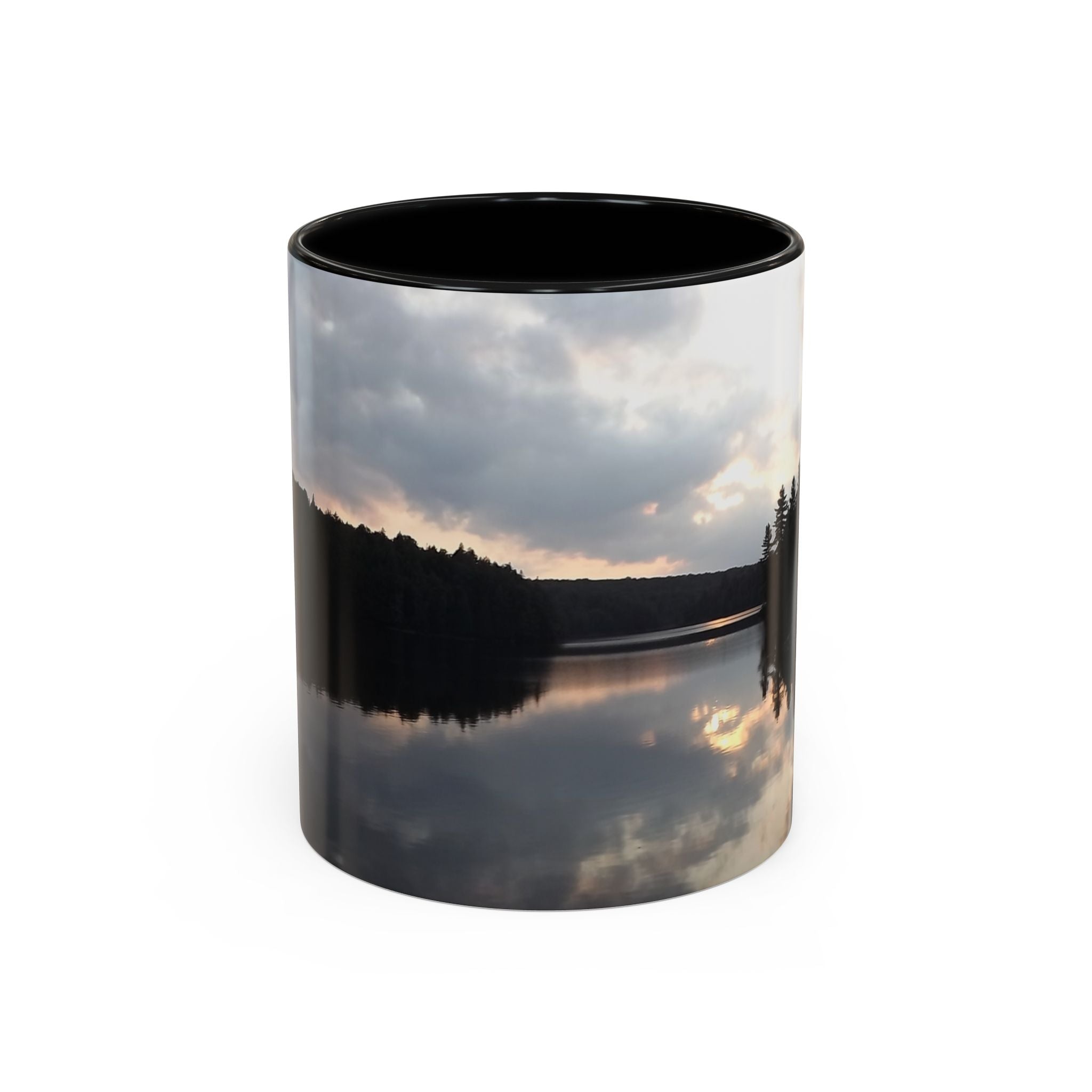 Lake Sunset Accent Coffee Mug — Scenic Reflection Photography 11/15oz