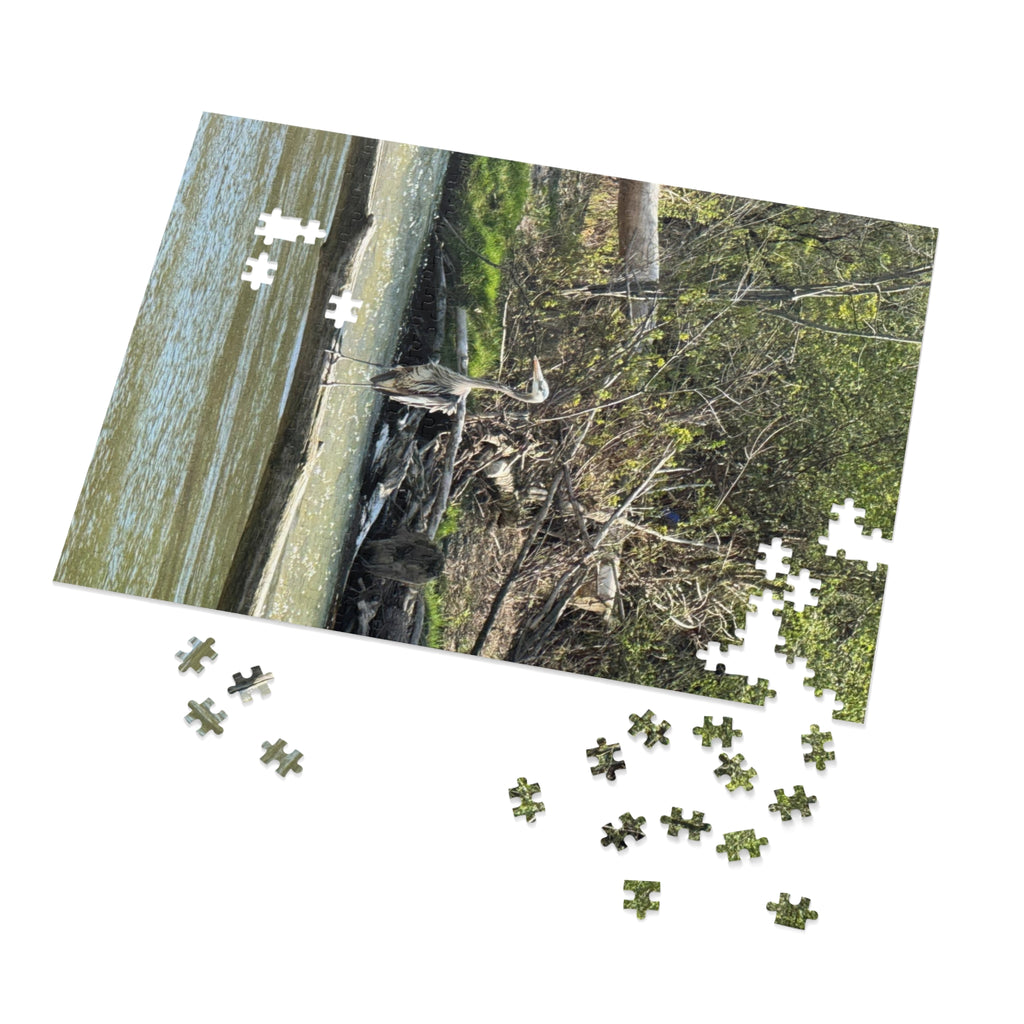 Heron Shoreline Jigsaw Puzzle with Tin – Nature Wildlife Puzzle
