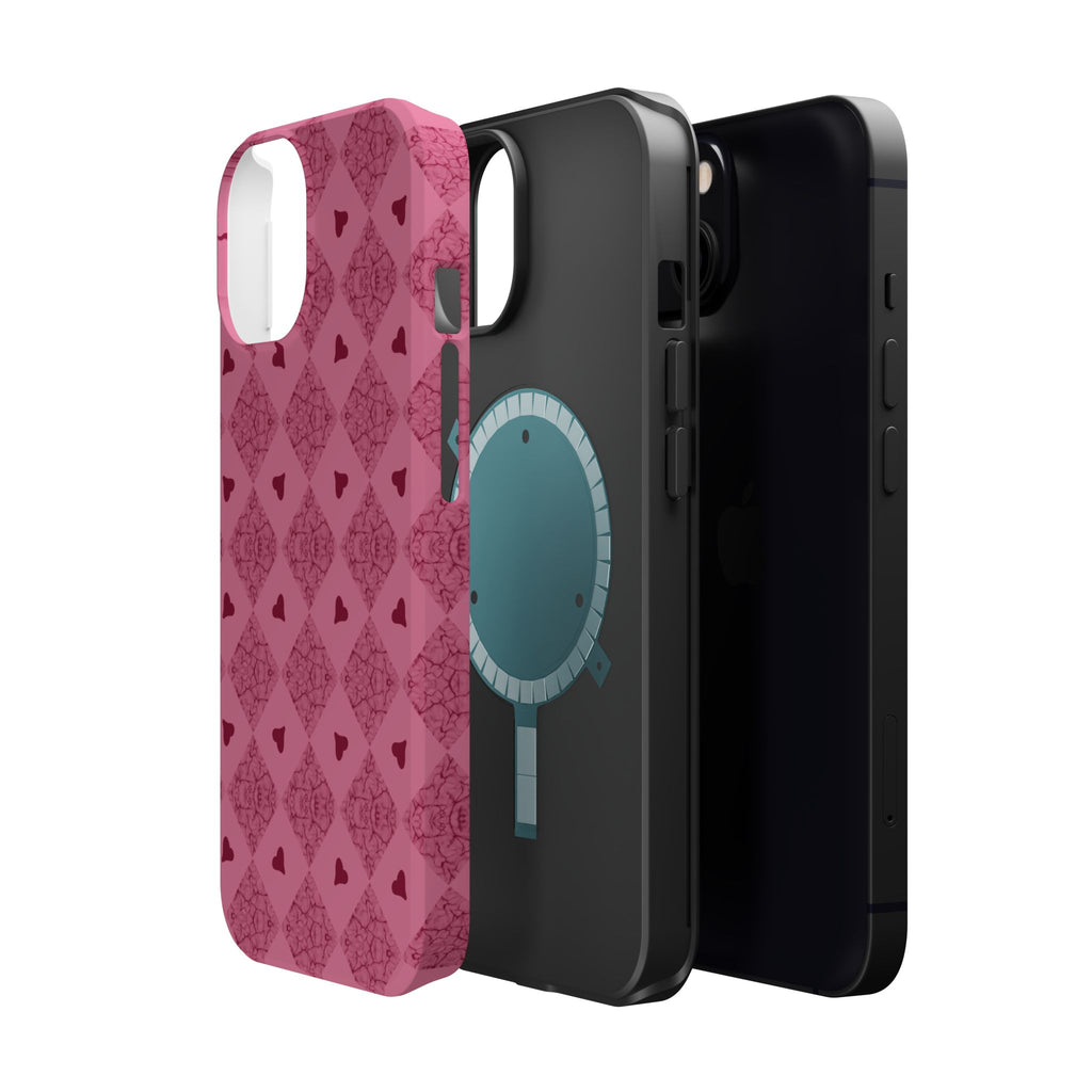 Pink Vintage Hearts Magnetic Impact-Resistant Phone Case