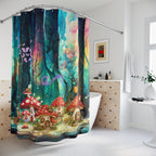 Whimsical Mushroom Grove Shower Curtain — Fantasy Forest Bathroom Decor