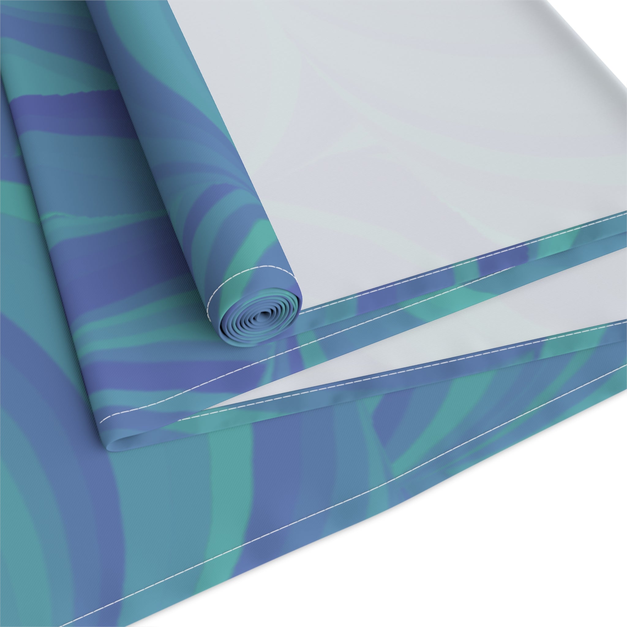 Blue Teal Swirl Table Runner — Abstract Coastal Pattern for Dining & Entertaining