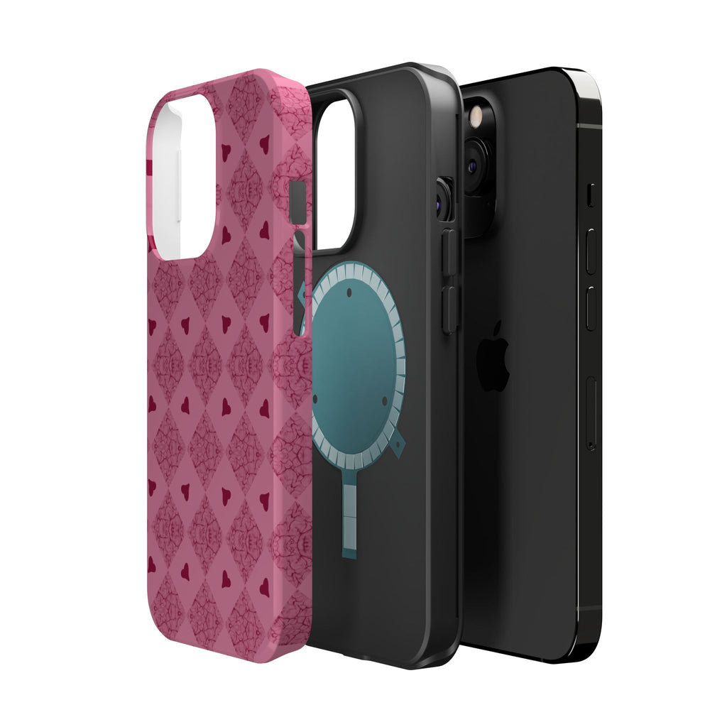 Pink Vintage Hearts Magnetic Impact-Resistant Phone Case
