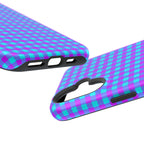 Phone Case — Blue & Purple Gingham Magnetic Impact-Resistant Case