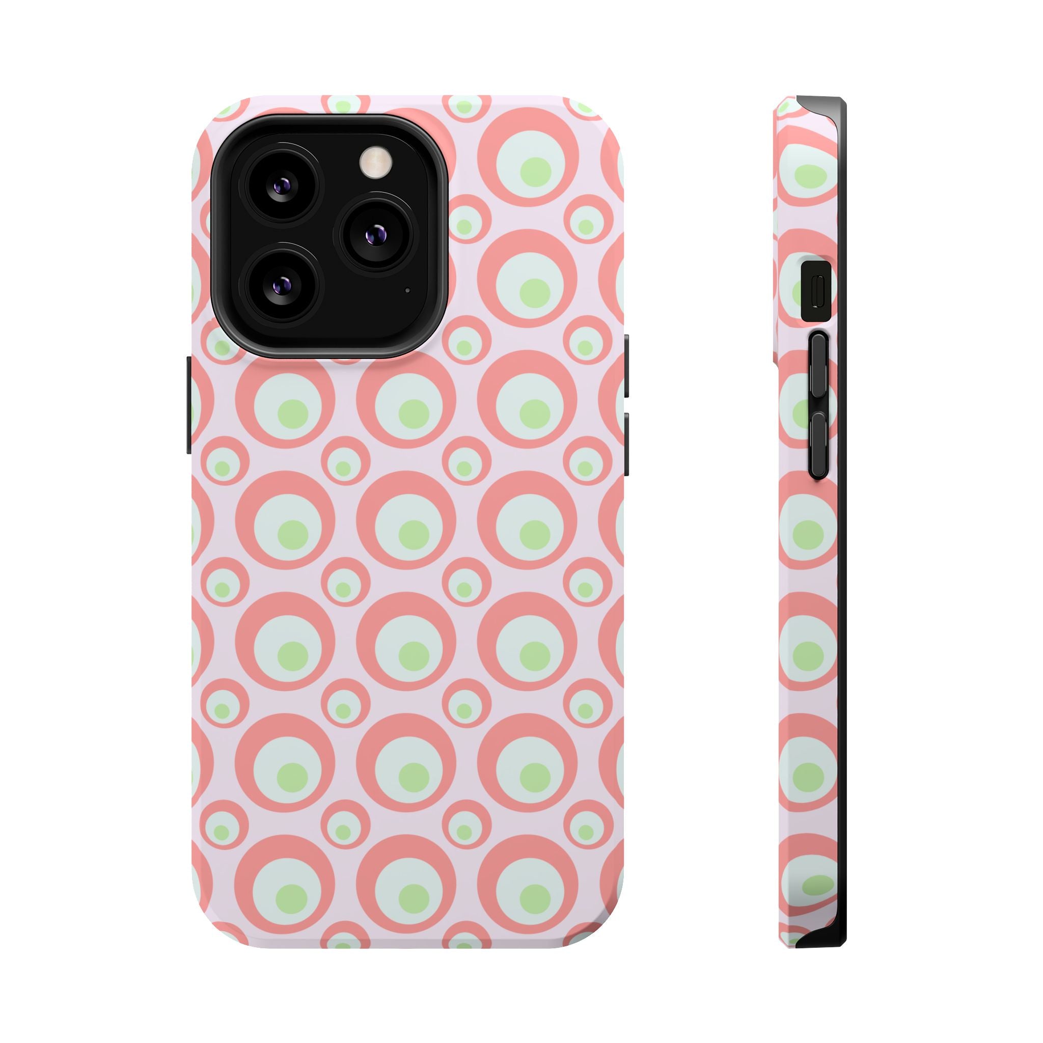 Pink Retro Circles Magnetic Impact-Resistant Phone Case