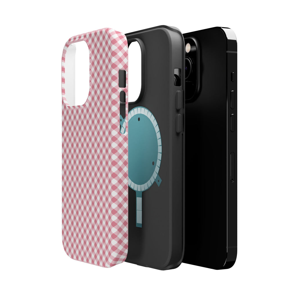 Pink Gingham Magnetic Impact-Resistant Phone Case