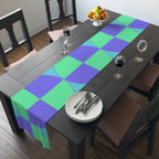 Geometric Pastel Table Runner — Mint & Lavender Circle Pattern