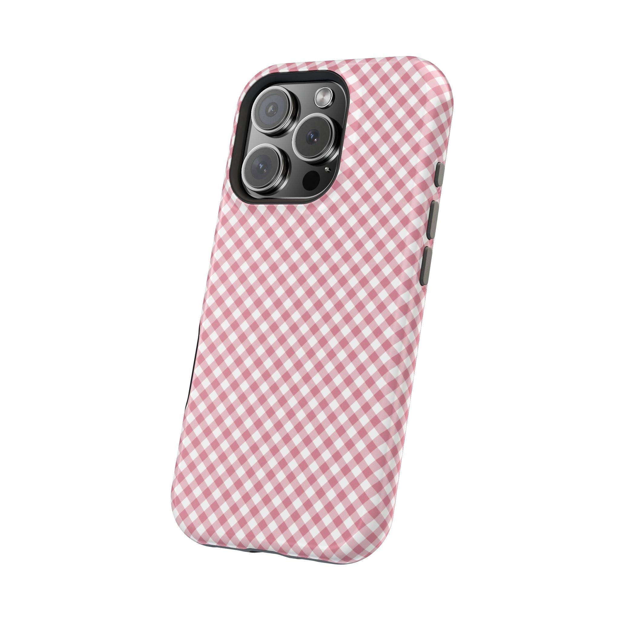 Pink Gingham Magnetic Impact-Resistant Phone Case