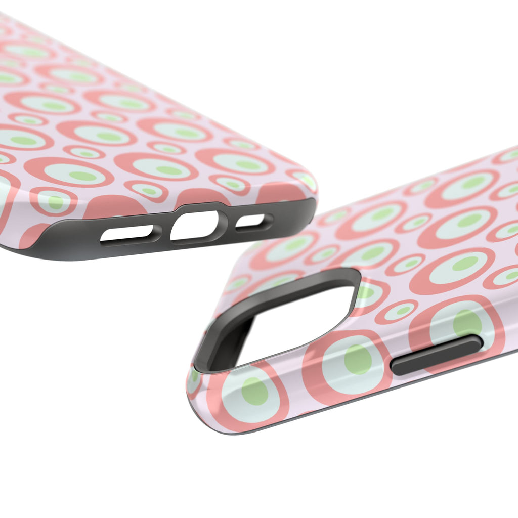 Pink Retro Circles Magnetic Impact-Resistant Phone Case