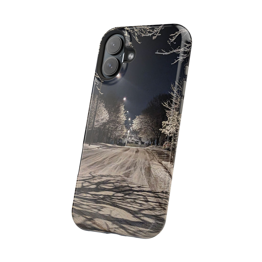 Winter Night Snow Road Magnetic Impact-Resistant Phone Case