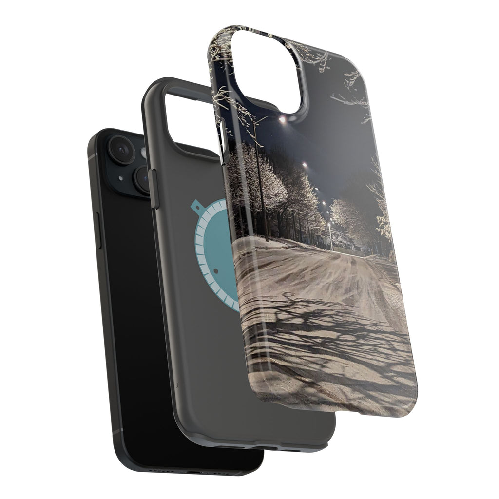 Winter Night Snow Road Magnetic Impact-Resistant Phone Case