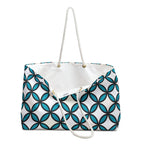 Teal Geometric Circle Weekender Bag — Stylish Travel Tote for Weekend Getaways