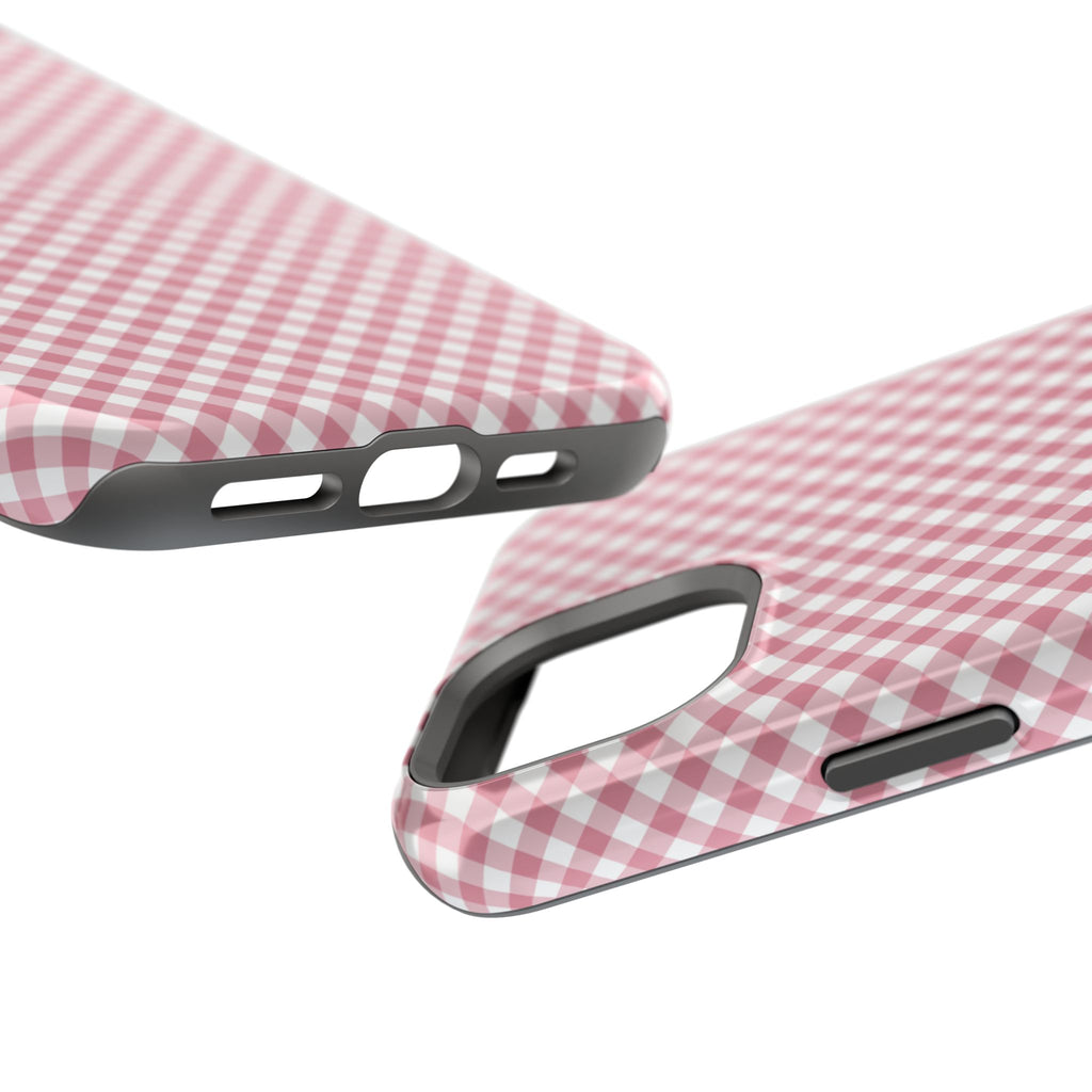 Pink Gingham Magnetic Impact-Resistant Phone Case