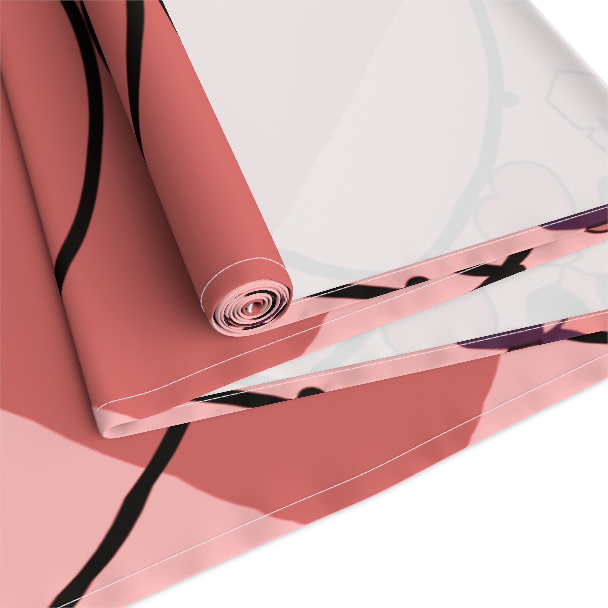 Pink Geometric Heart Table Runner