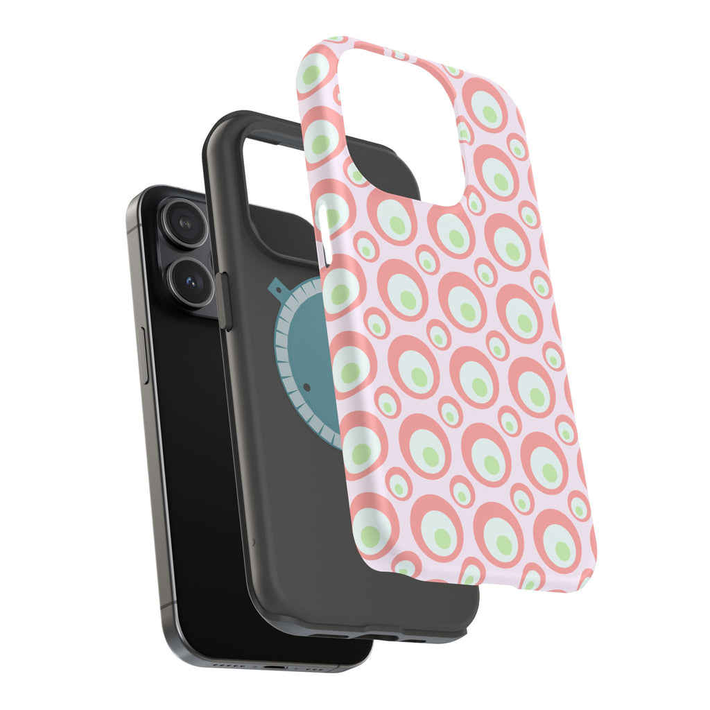 Pink Retro Circles Magnetic Impact-Resistant Phone Case