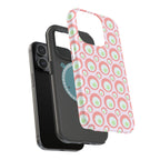Pink Retro Circles Magnetic Impact-Resistant Phone Case