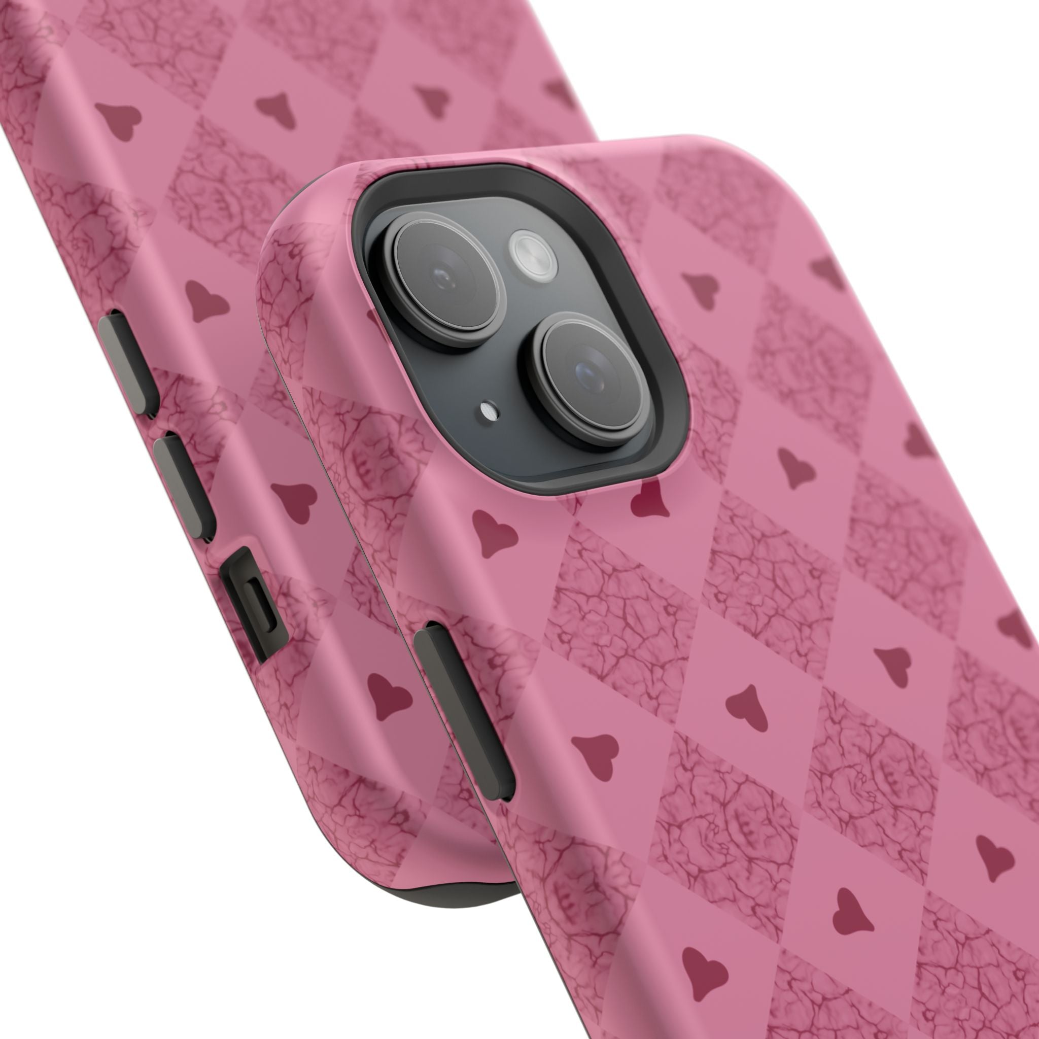 Pink Vintage Hearts Magnetic Impact-Resistant Phone Case
