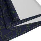 Geometric Starry Night Table Runner — Navy & Lime Cotton-Poly Blend