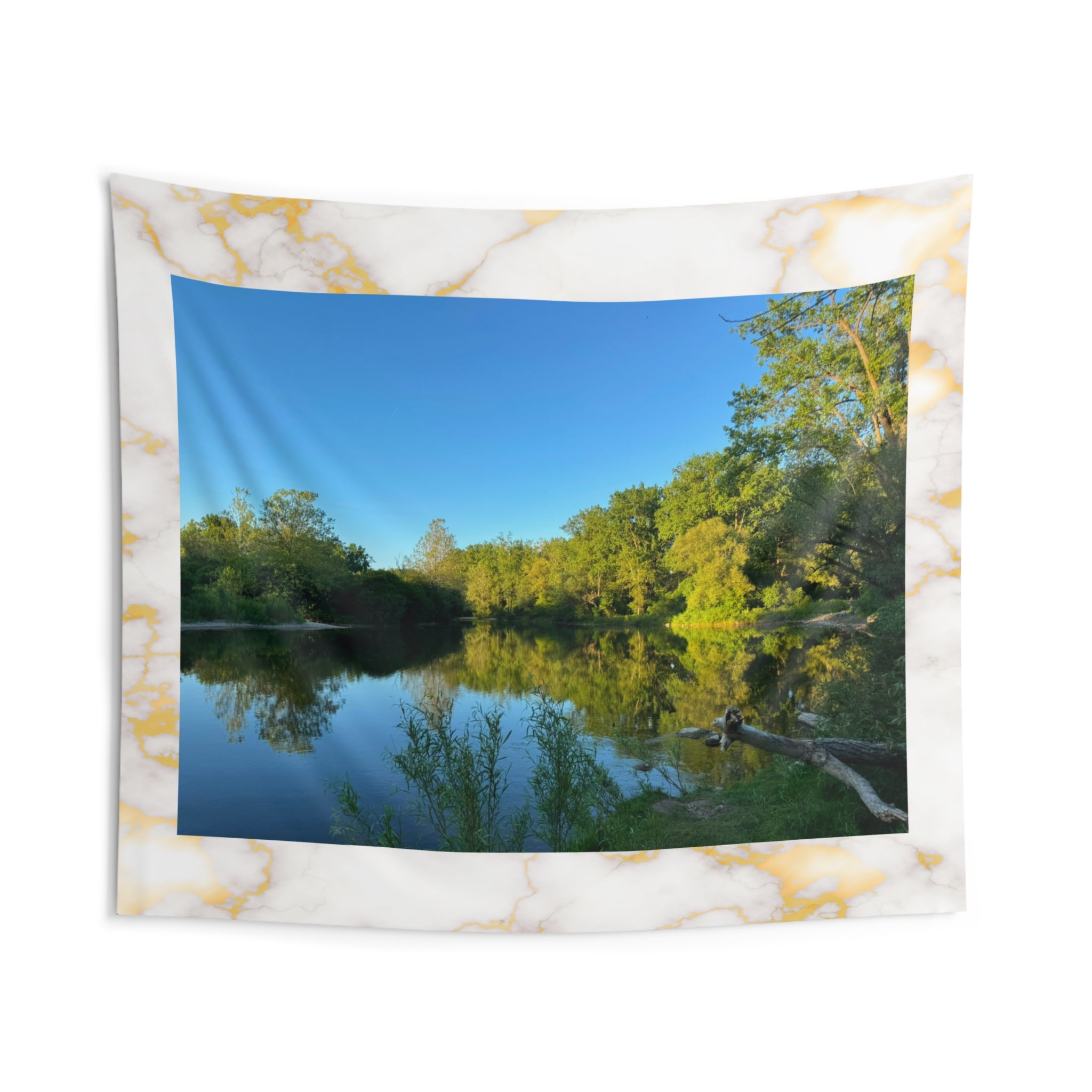Lake Reflection Tapestry — Serene Nature Wall Hanging