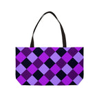 Weekender Tote Bag — Purple Argyle Pattern Beach & Travel Bag