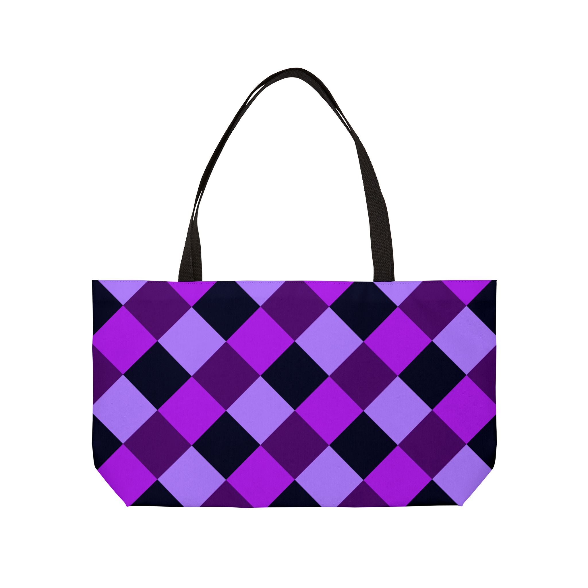 Weekender Tote Bag — Purple Argyle Pattern Beach & Travel Bag