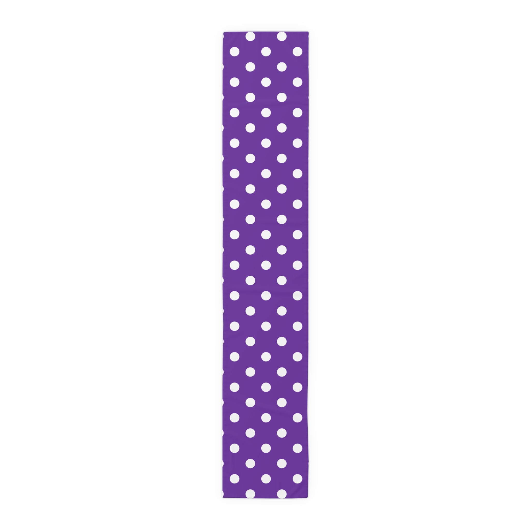 Purple White Polka Dot Table Runner — Cotton-Poly Decorative Accent for Dining, Parties & Easter