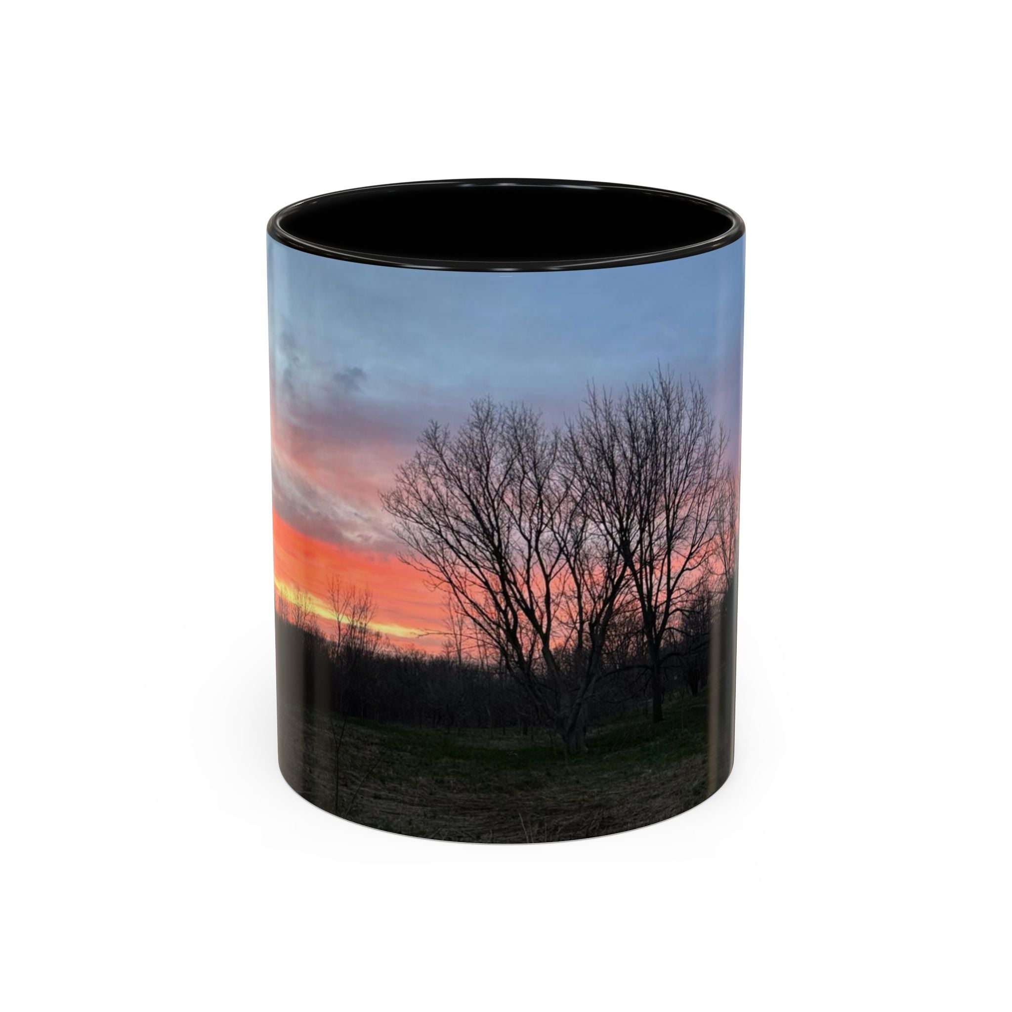 Sunset Silhouette In Derby, UK Coffee Mug — Scenic Tree Silhouette at Dusk (11/15oz)