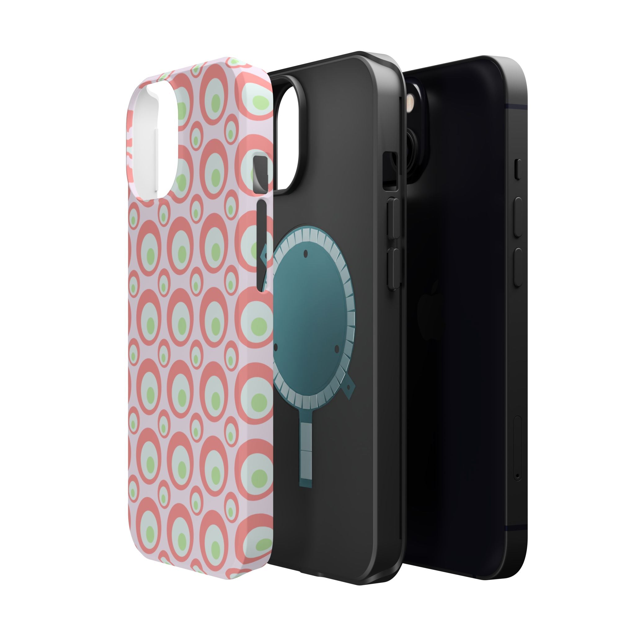 Pink Retro Circles Magnetic Impact-Resistant Phone Case