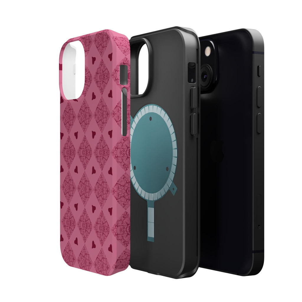 Pink Vintage Hearts Magnetic Impact-Resistant Phone Case
