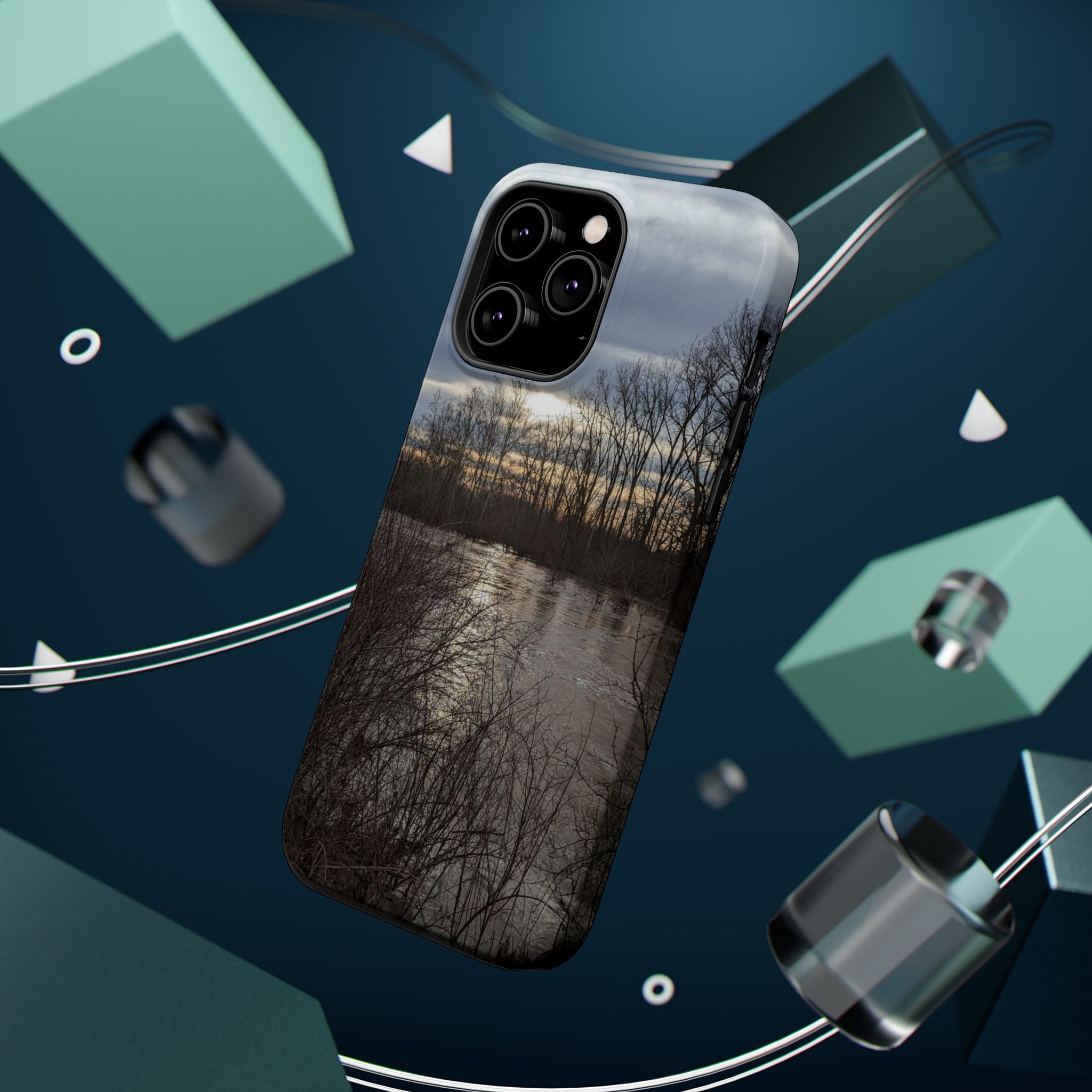 Phone Case — Moody Winter River Landscape Magnetic Impact-Resistant Case