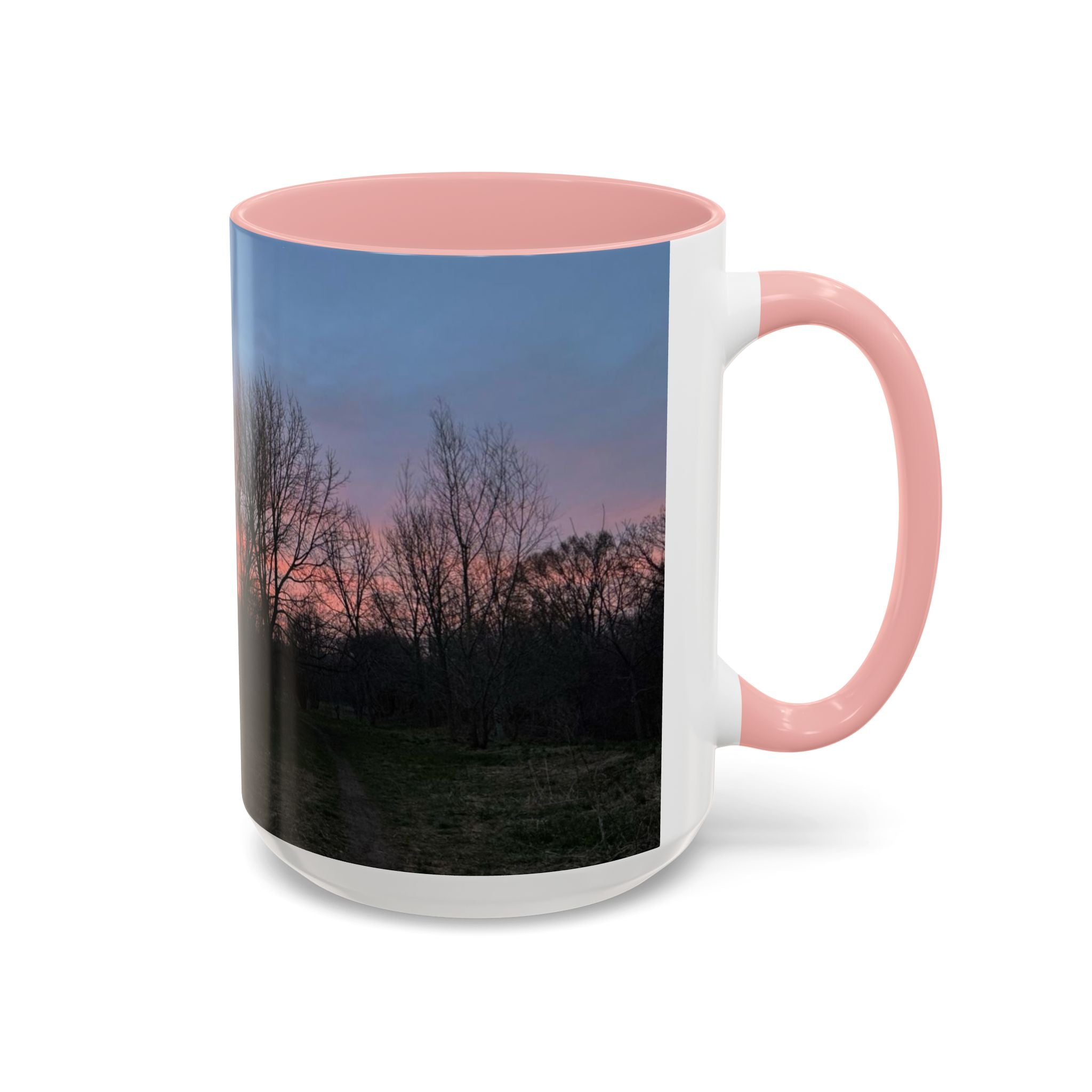 Sunset Silhouette In Derby, UK Coffee Mug — Scenic Tree Silhouette at Dusk (11/15oz)