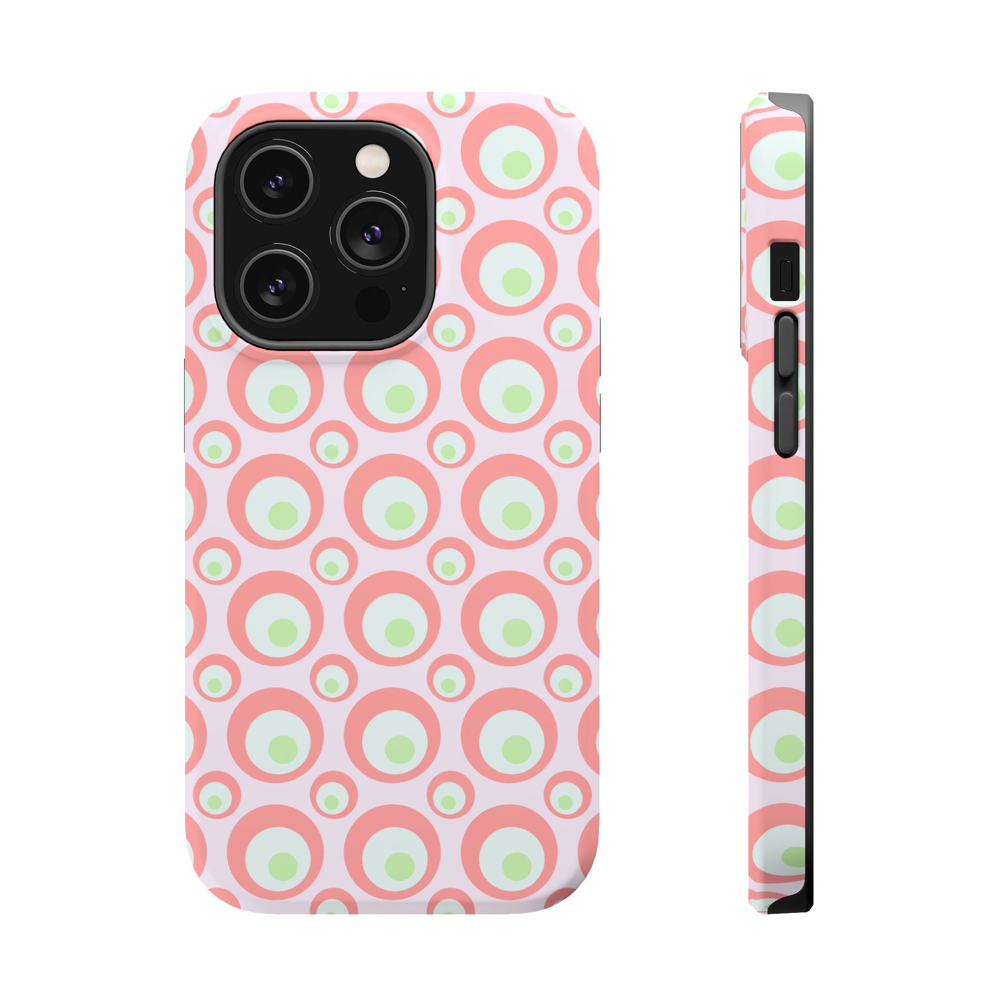 Pink Retro Circles Magnetic Impact-Resistant Phone Case