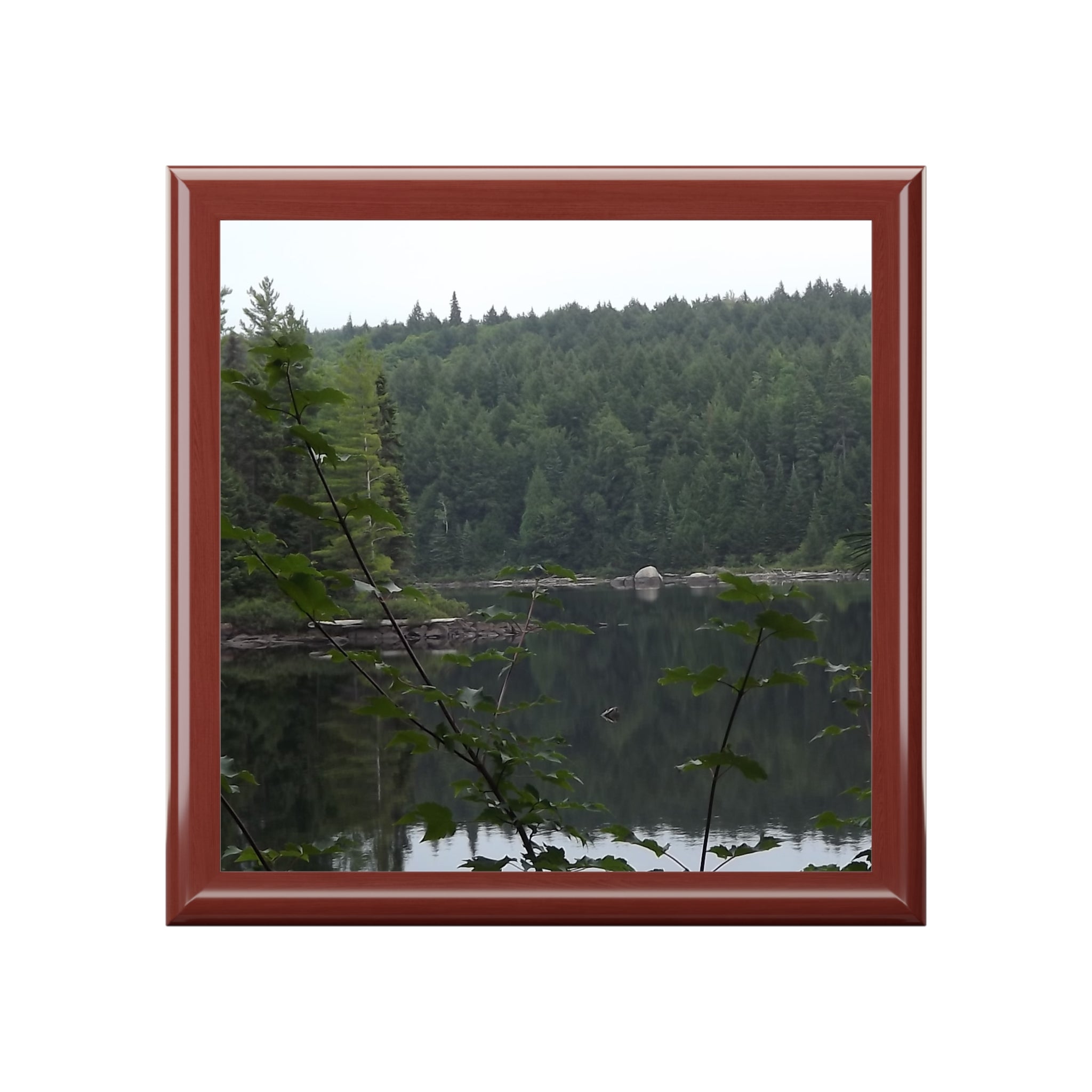 Scenic Forest Lake Jewelry Box — Personalized Nature Photo Keepsake