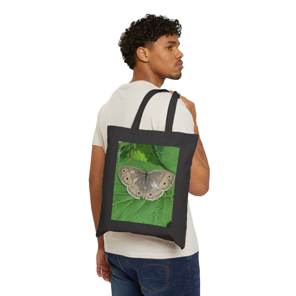 Canvas Tote Bag — Nature Photo Prints (Forest Lake & Brown Butterfly)