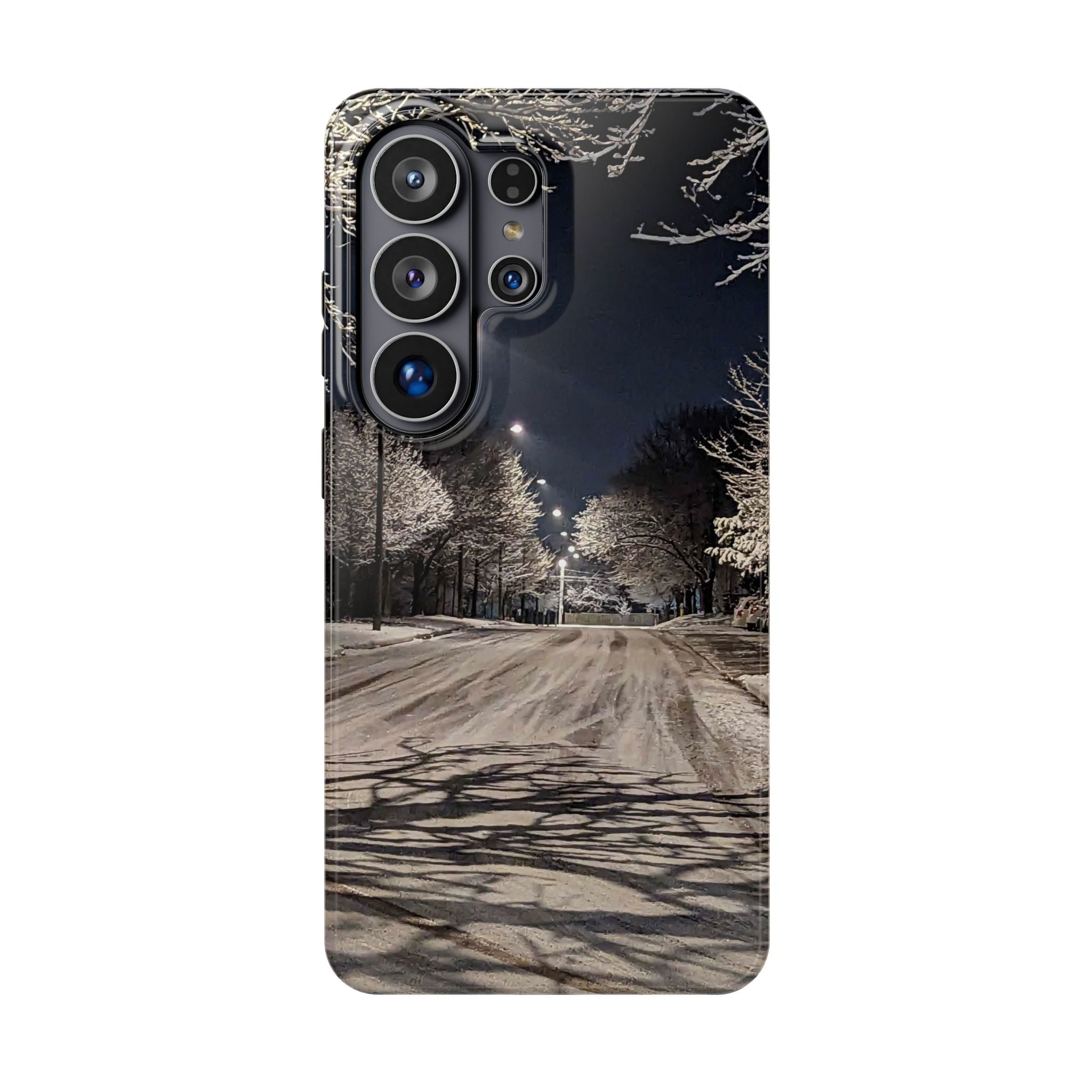 Winter Night Snow Road Magnetic Impact-Resistant Phone Case