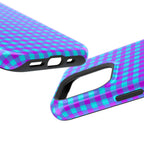 Phone Case — Blue & Purple Gingham Magnetic Impact-Resistant Case